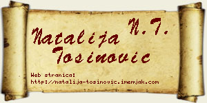 Natalija Tošinović vizit kartica